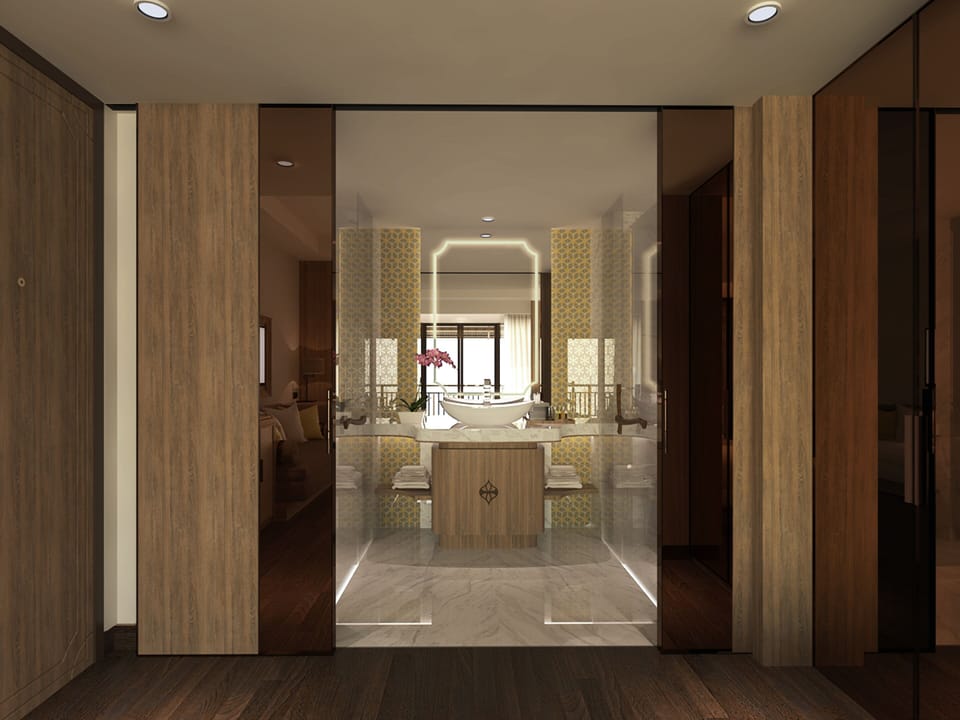 Eco-friendly toiletries, hair dryer, slippers, towels
