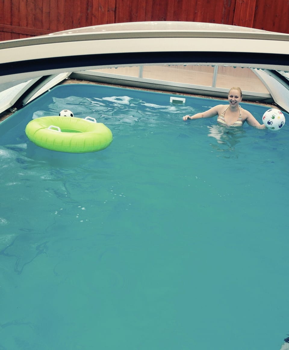 Pool 6mx3m, lightly heated, saline, not chlorine