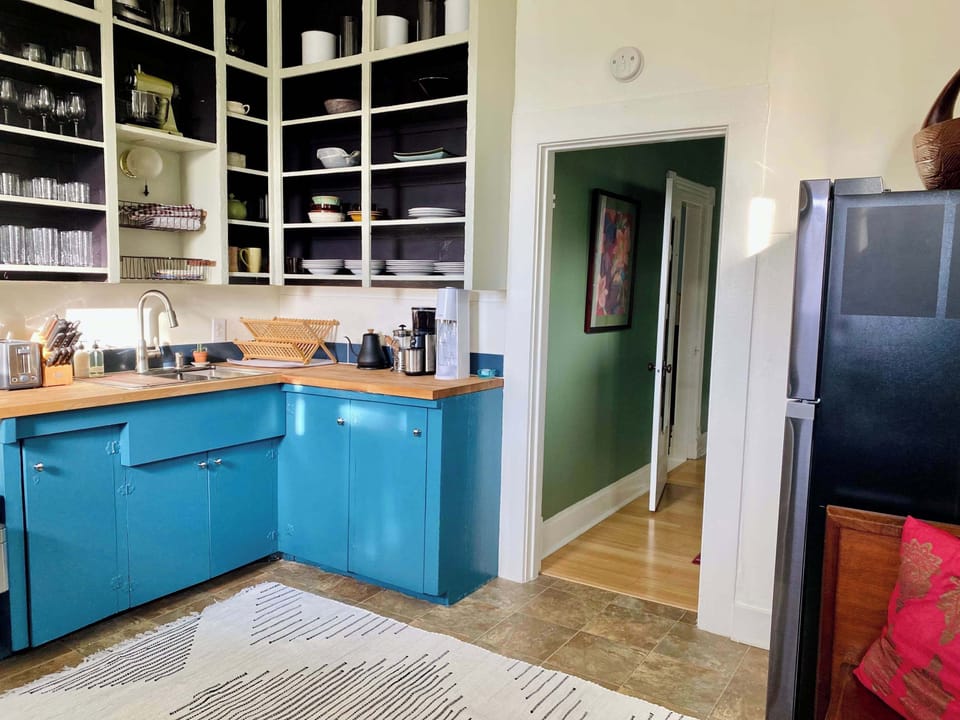 The kitchen is fully-stocked and ready to be enjoyed.