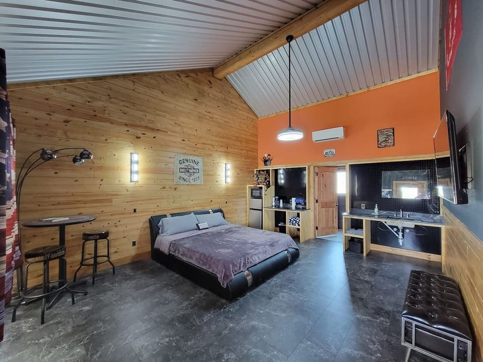 King bed with kitchenette & coffee bar
