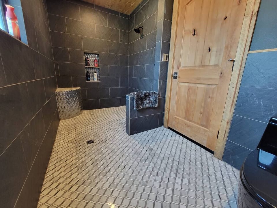 Large, walk-in shower