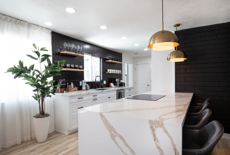 Fully stocked kitchen with everything you need to cook, dine, and feel right at home.