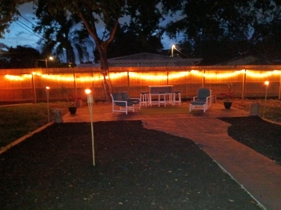 Back yard night vibe
