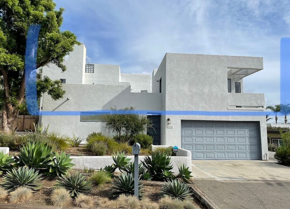 Outlined apartment, balcony & private deck are on the second level of our home. 