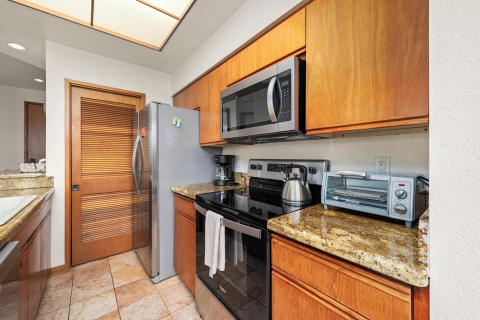 Kitchen fully stocked with all your cooking needs