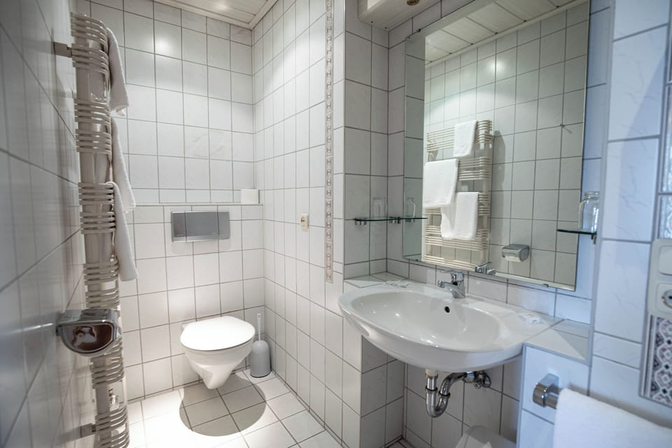 Basic Double or Twin Room | Bathroom | Bathtub, hair dryer (on request), towels, soap