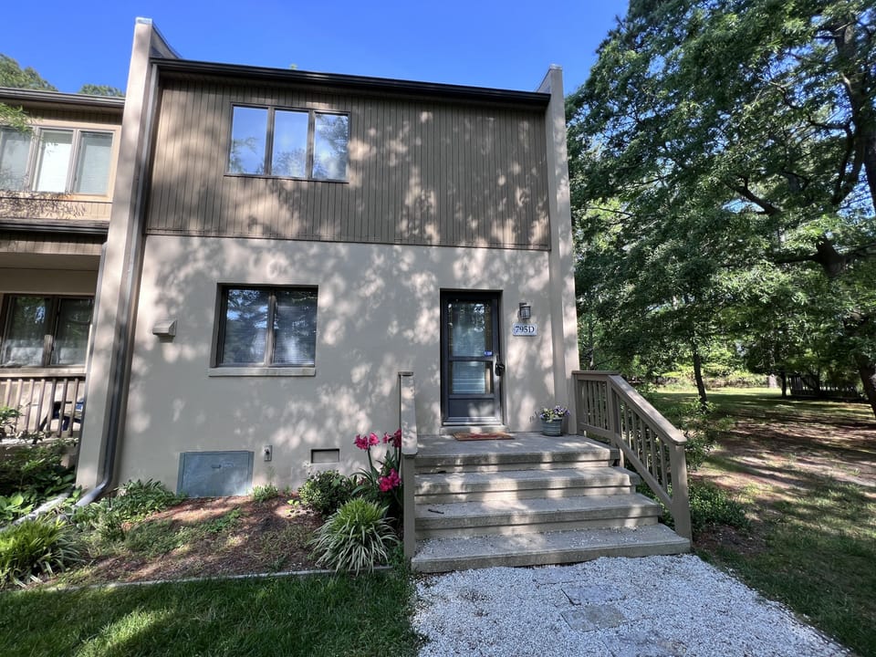 Entrance of our beautiful end unit - with front and side yard!