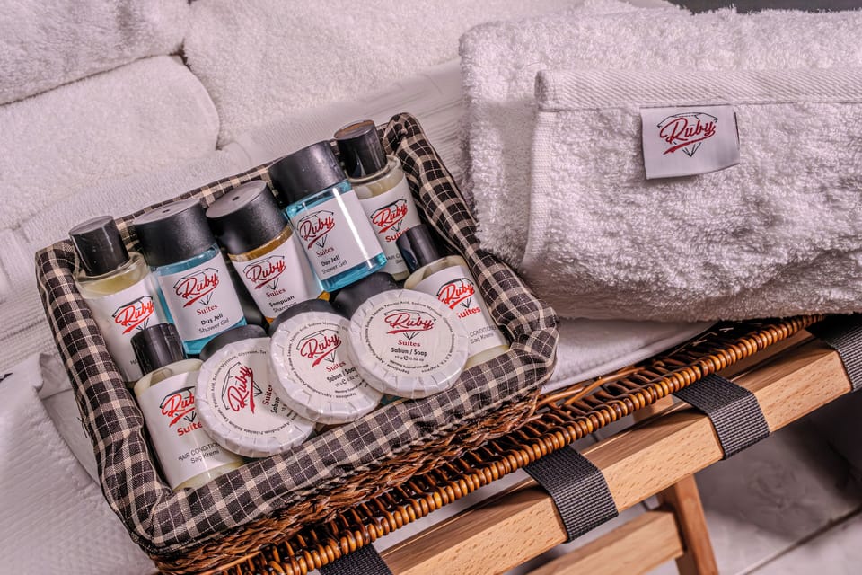 Shower, free toiletries, hair dryer, slippers