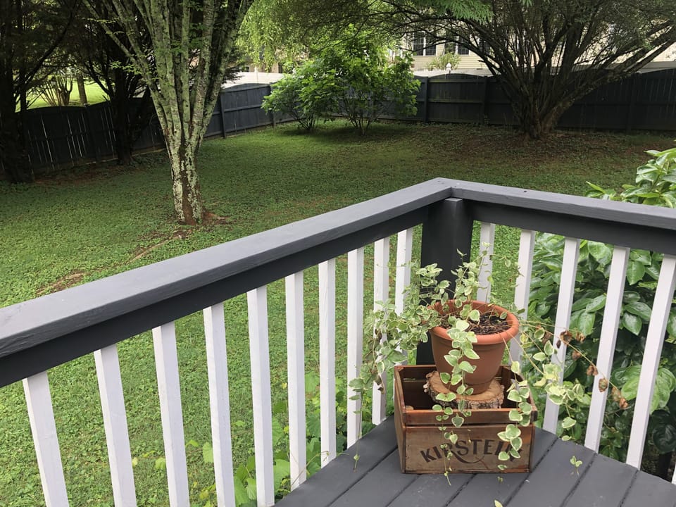 Fenced private backyard 