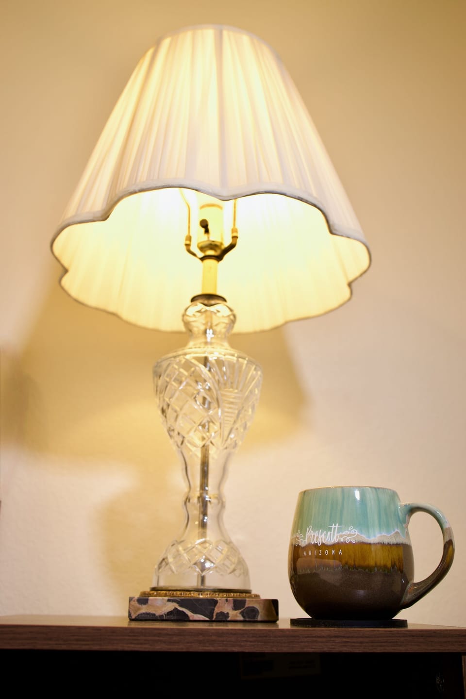 Lamps on twin nightstands in each bedroom. Also, ceiling fans/lights.