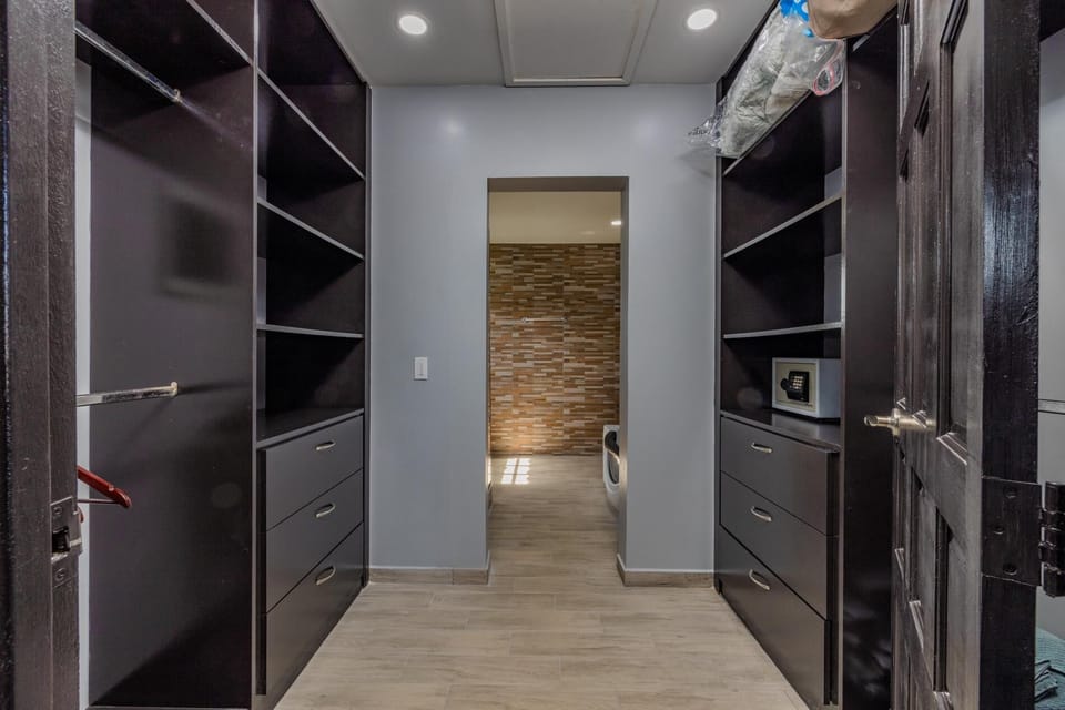 There is a large closet for you to unpack and make yourself at home