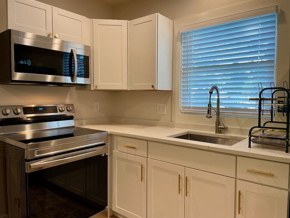 Full size range and microwave