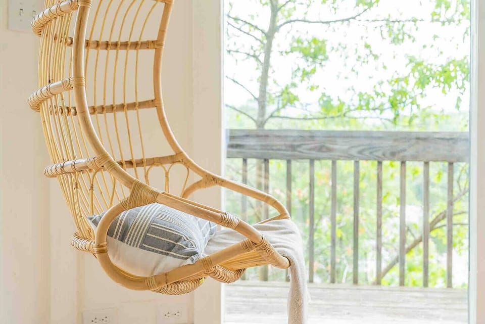 The swing chair! Sit back and relax while you take in the mountain views or relax with a good book. 