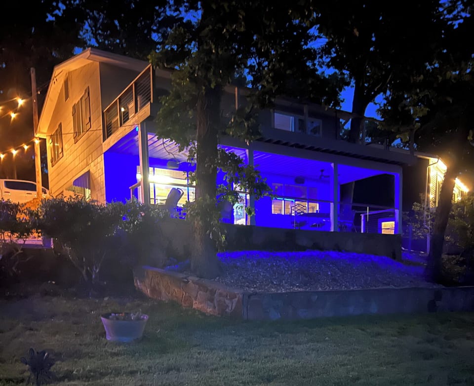 Main house at night