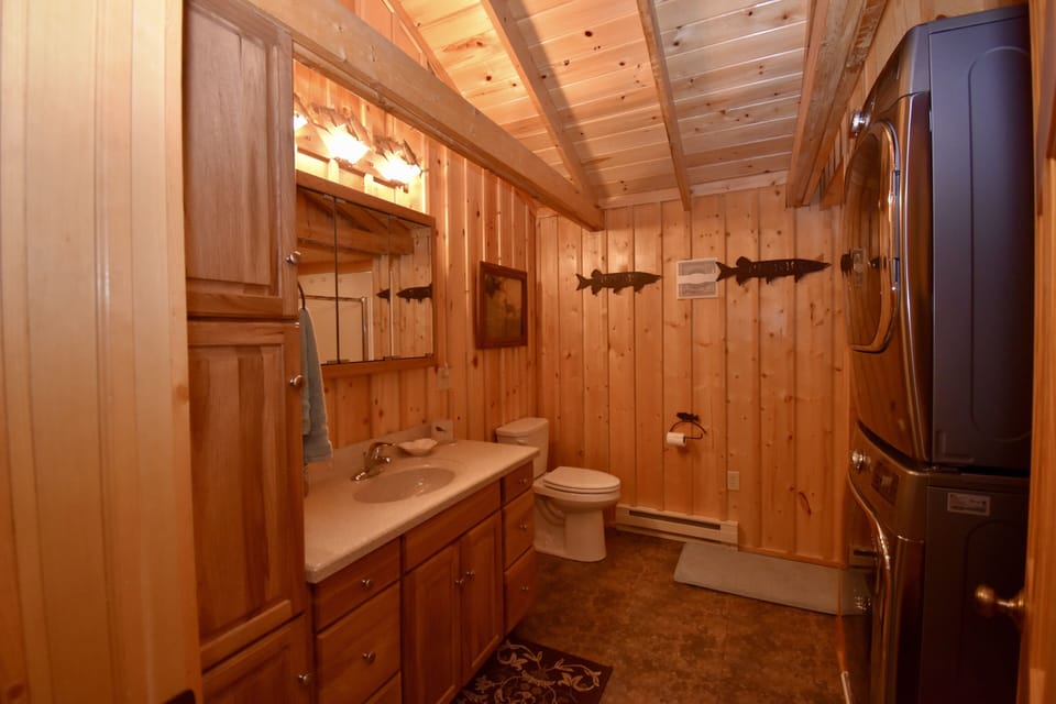 Bathroom two in annex addition with washer and dryer