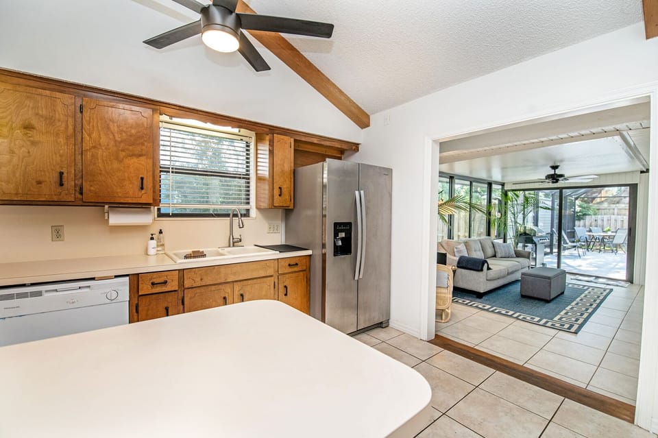 Kitchen flowing to Florida room