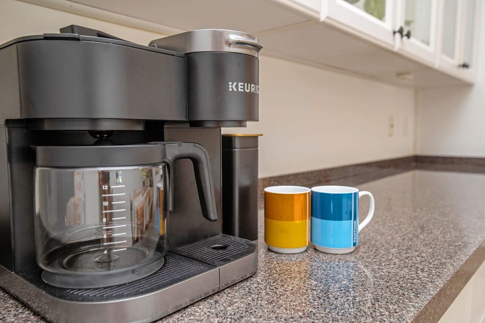 Coffee, pot, and reusable K-Cups provided for every stay