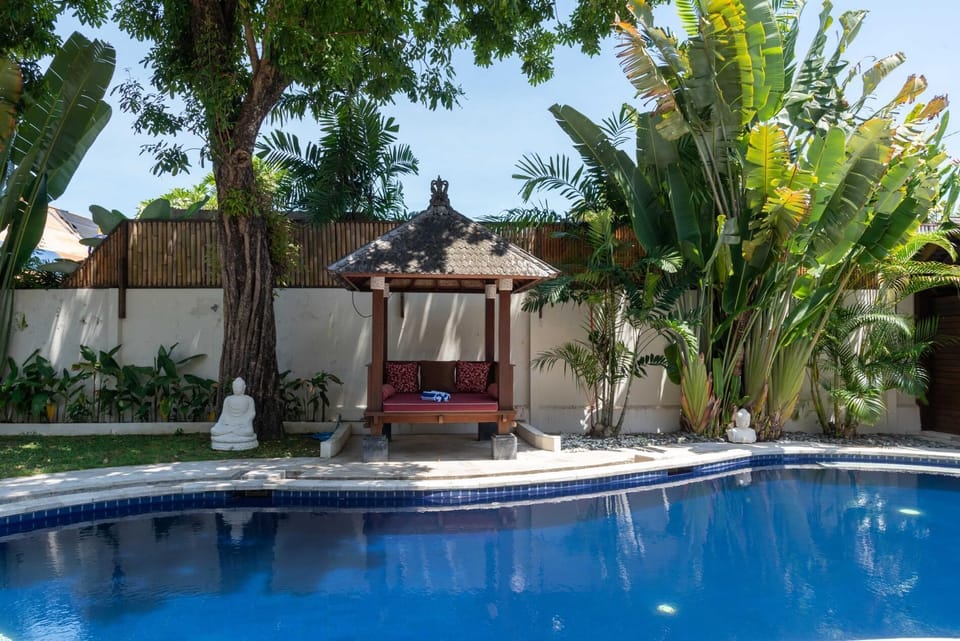 with a poolside gazebo