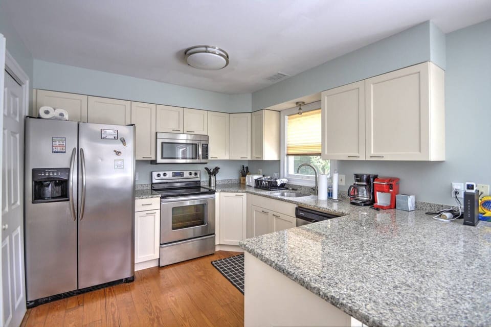 Up to date kitchen with everything you'll need to cook for up to 8.
