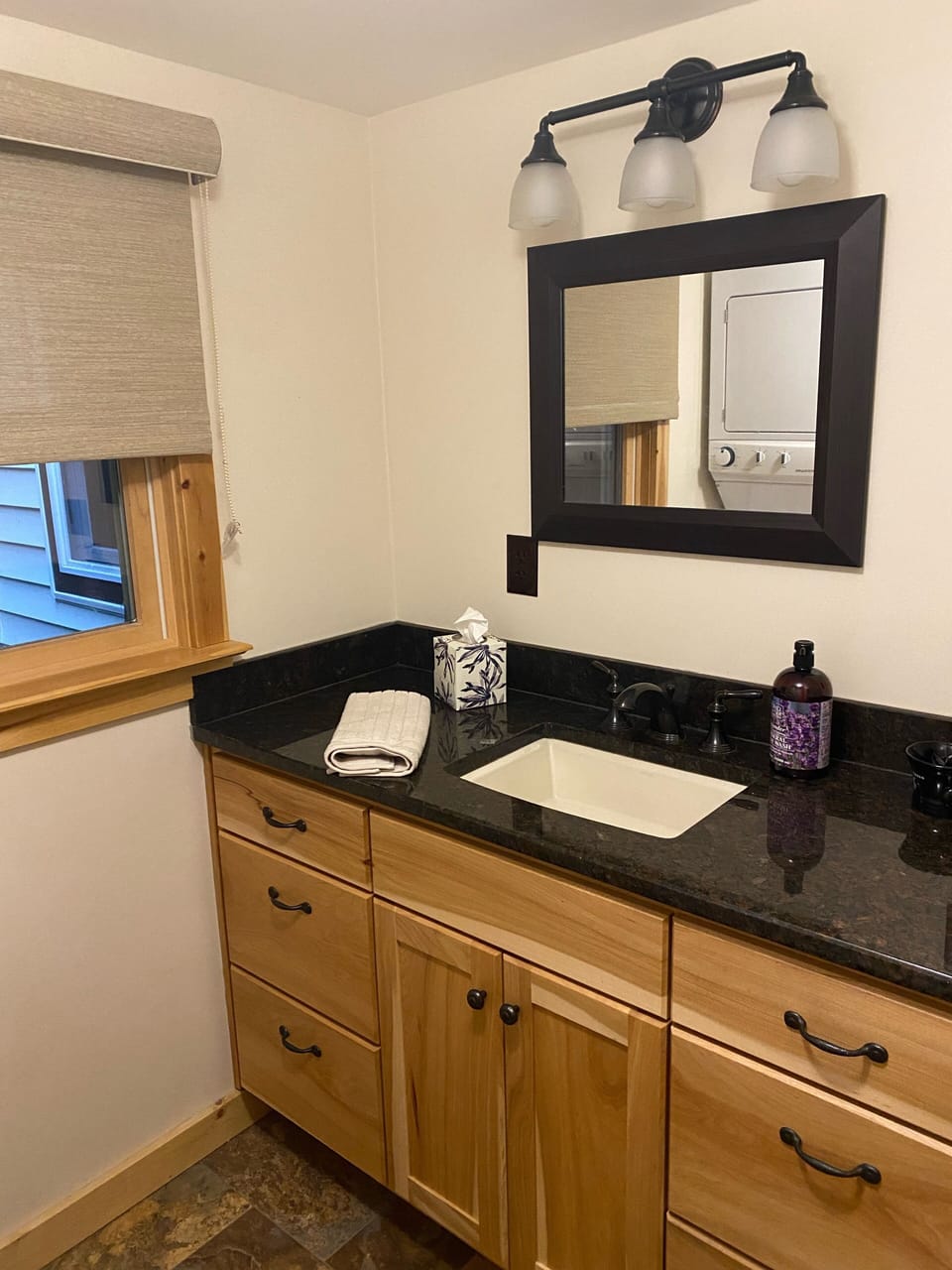 Full bath with large shower.  