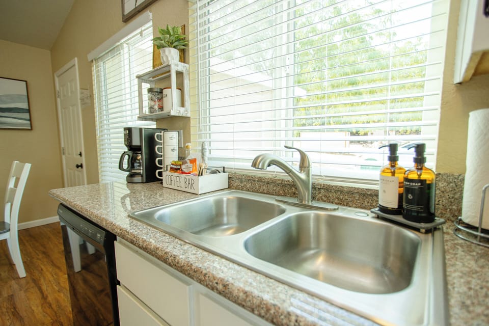 Dishwasher and tabs provided.