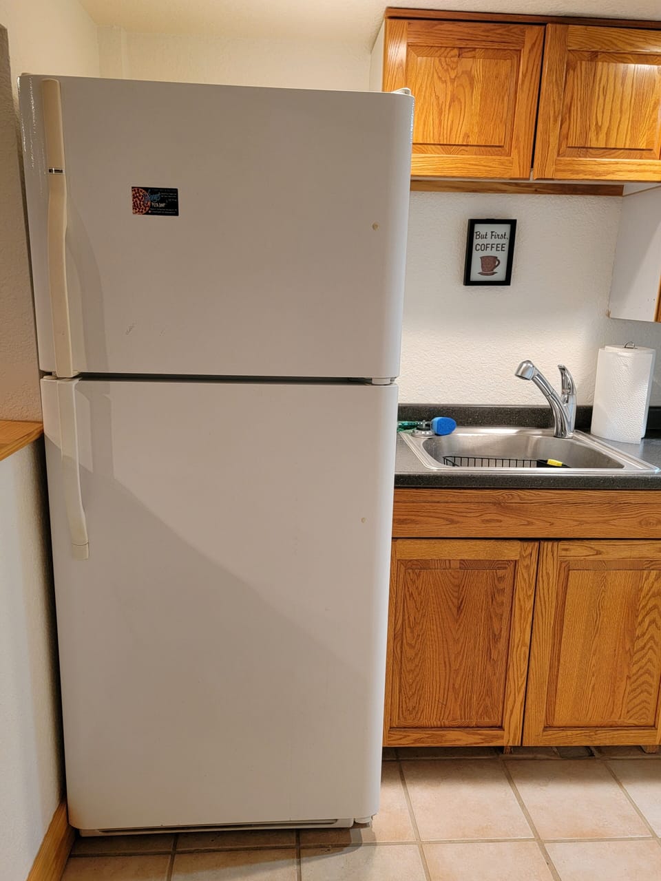 Kitchenette with Full Refrigerator