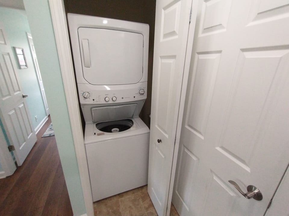 Full size washer/dryer, detergent and dryer sheets supplied