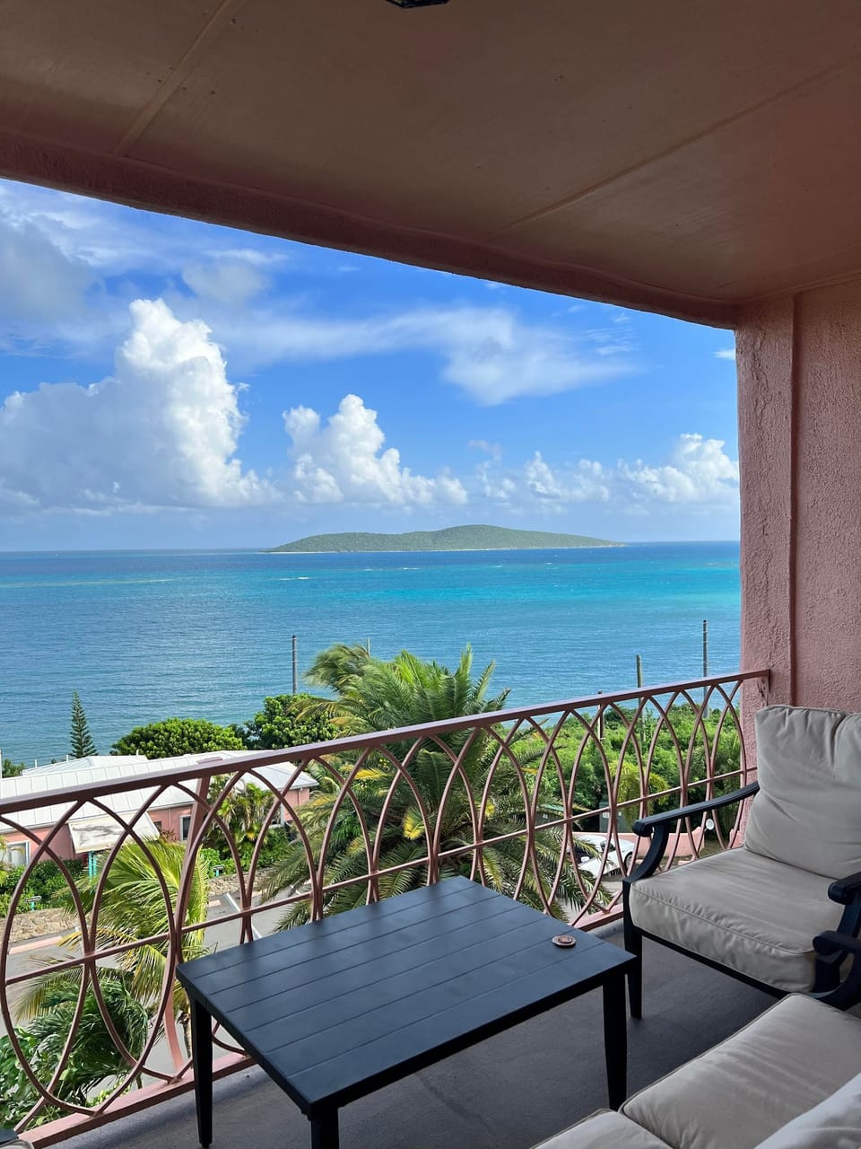Outside balcony with view of Buck Island