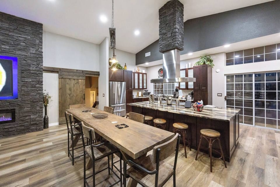 Kitchen included place ware and settings for up to 24 guests to enjoy your gathering!! pots and pans for cooking large meals, large roaster, crock pot, bread-maker, Keurig coffee machine, drip coffee machine, coffee grinder, full bar, and more.