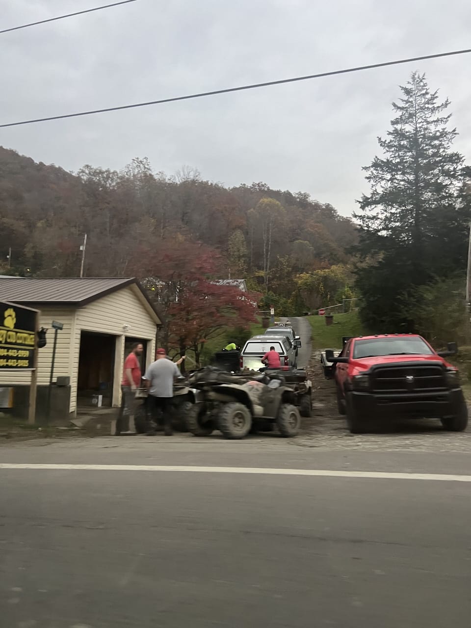 This is our parking lot, all the way up the hill to stop sign, plus 2 car garage
