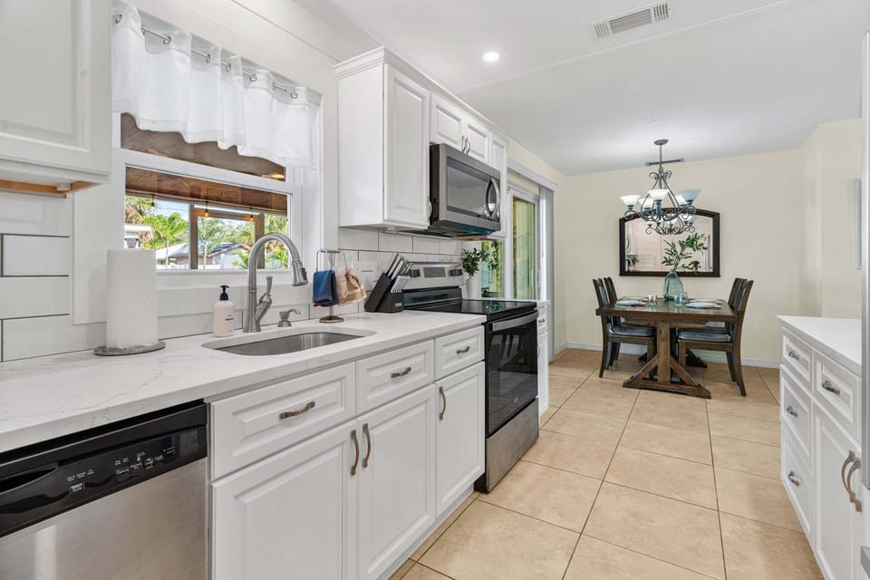 Flow from the kitchen into the beautiful dining room area.