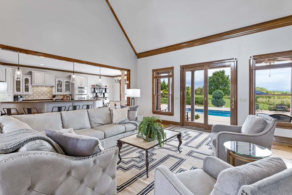 There is no shortage or vaulted ceilings in this luxury vacation home.