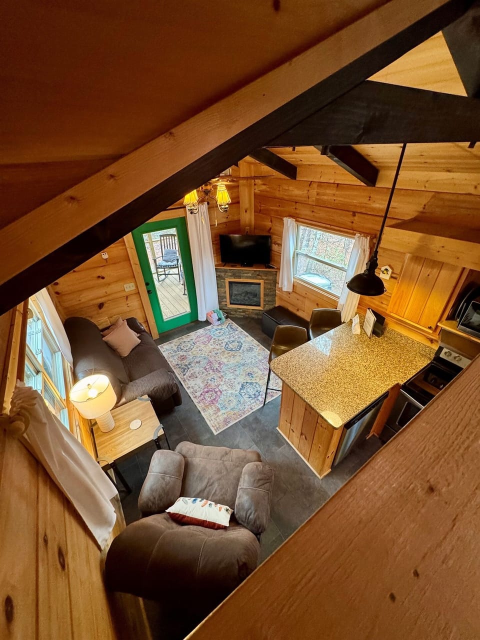 View of Living Room from Loft Bedroom