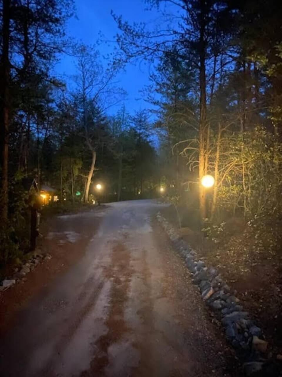 Guest areas are well-lit to provide safe access to the Fire Pavilion at night.