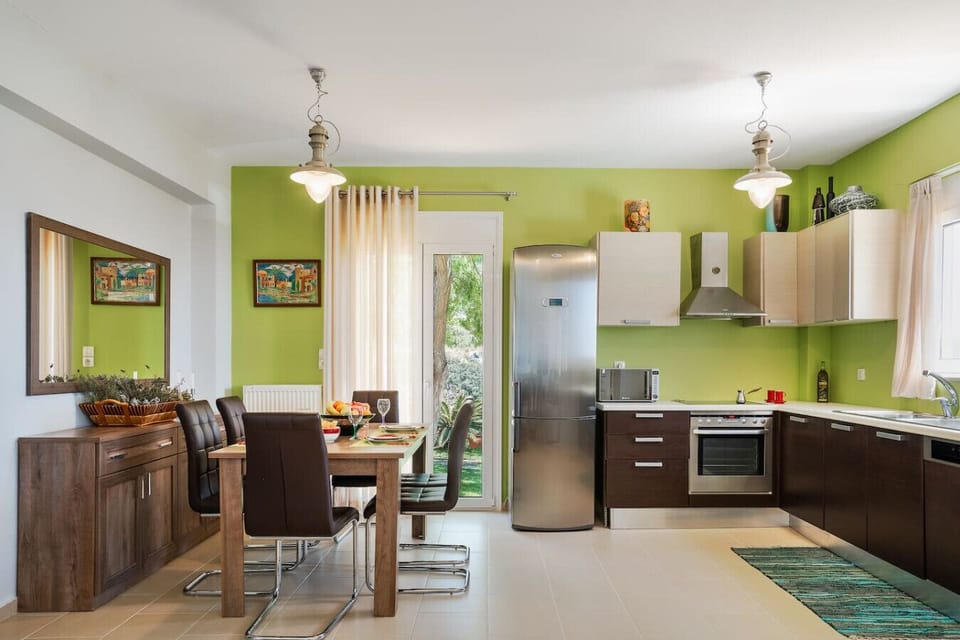 Guests enjoy eating while staying connected to the rest of the home.