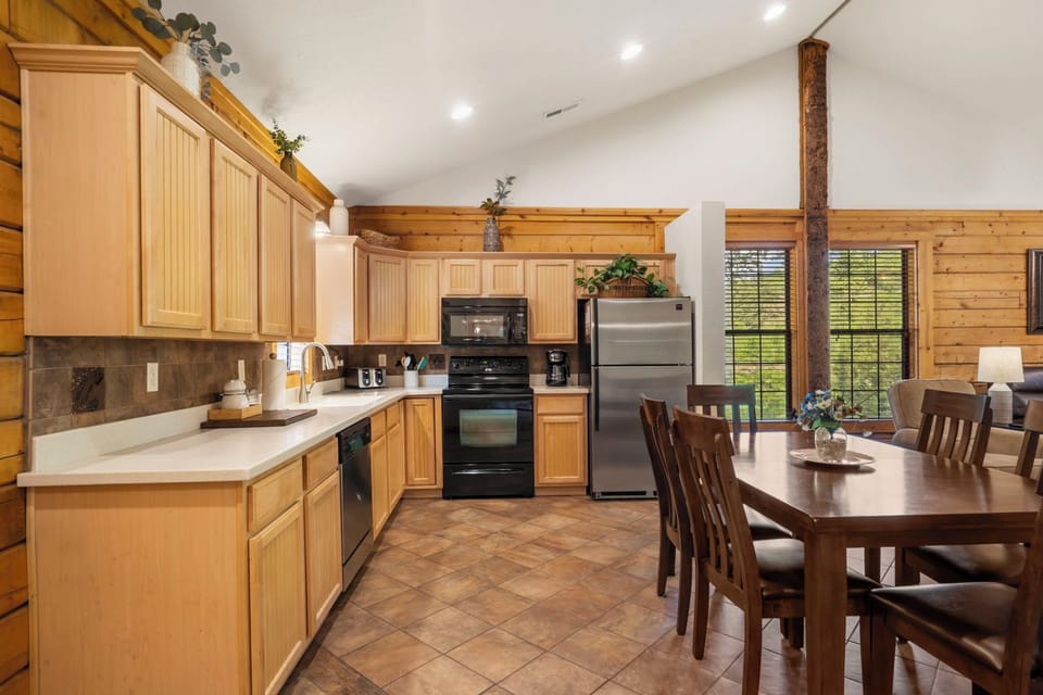 Full Kitchen includes Full-Size Appliances, Dining Table, All Wood Cabinets