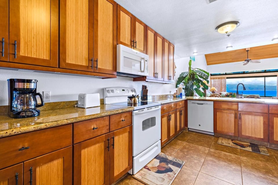 Everything you need for home-cooked meals is here, including full-size appliances and ample prep space.