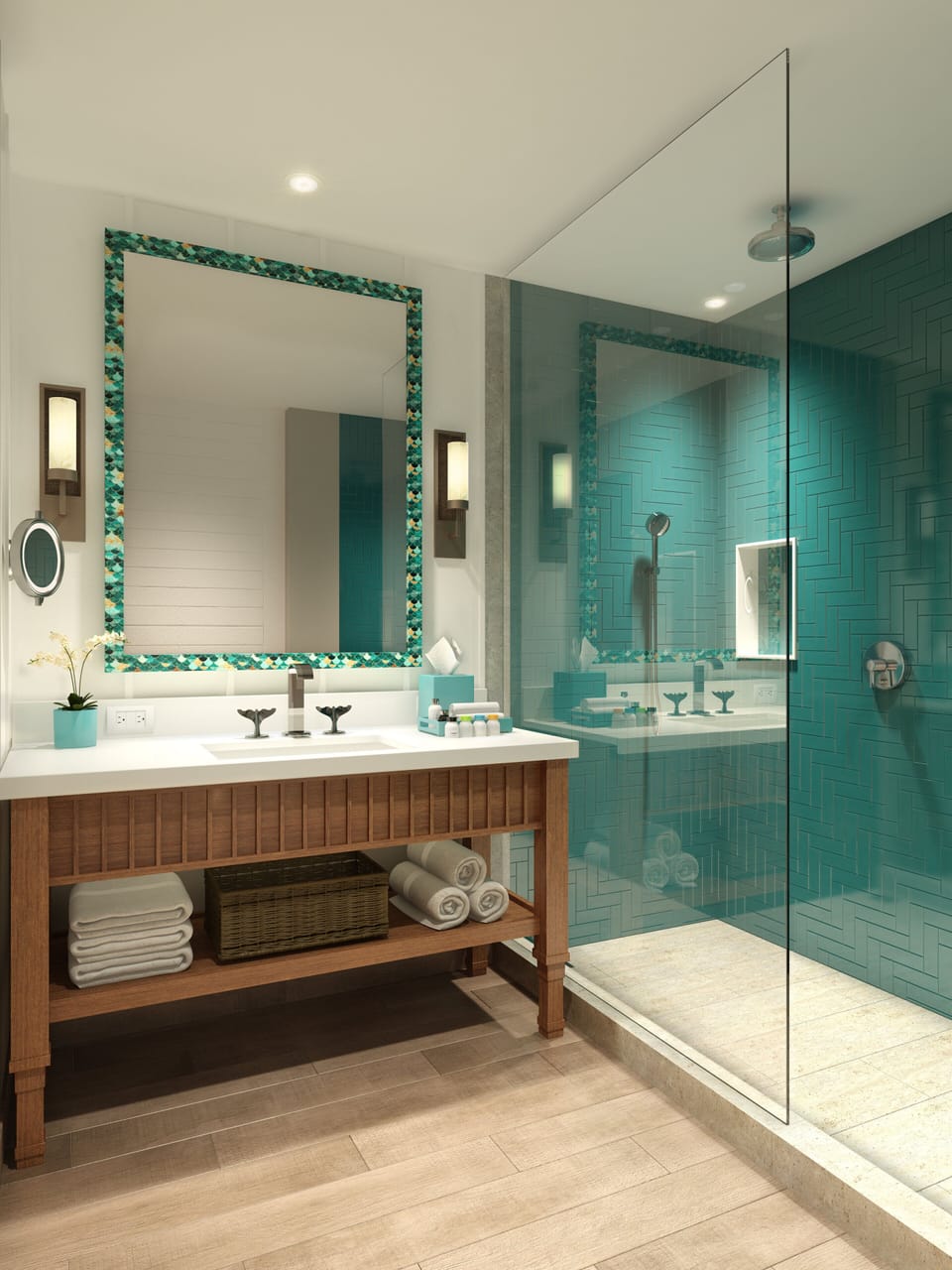 Deep soaking tub, rainfall showerhead, hair dryer, bathrobes