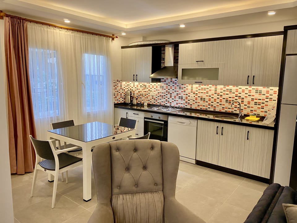 Classic Apartment | Private kitchen | Full-size fridge, oven, stovetop, dishwasher