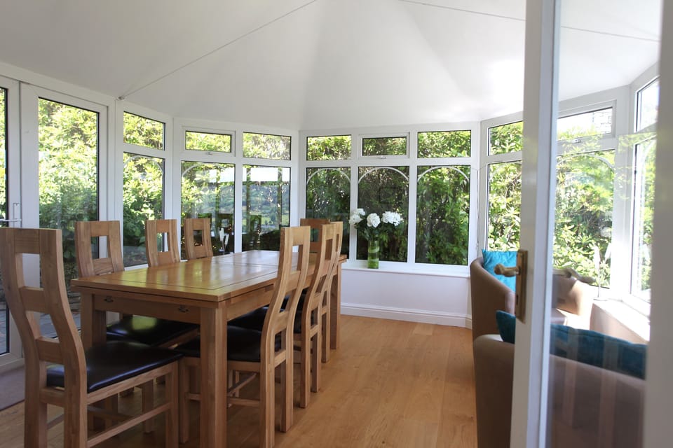 Hilltop Coniston conservatory with dining table