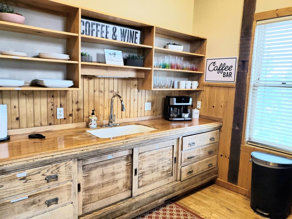 Kitchen with  Keurig/coffee pot. 
