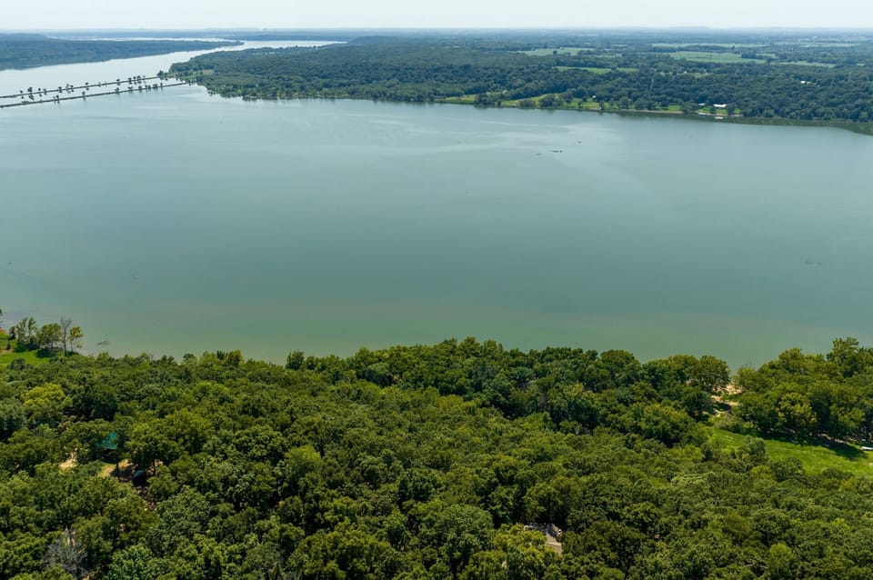 Lake Hudson can be viewed well off the back deck. 