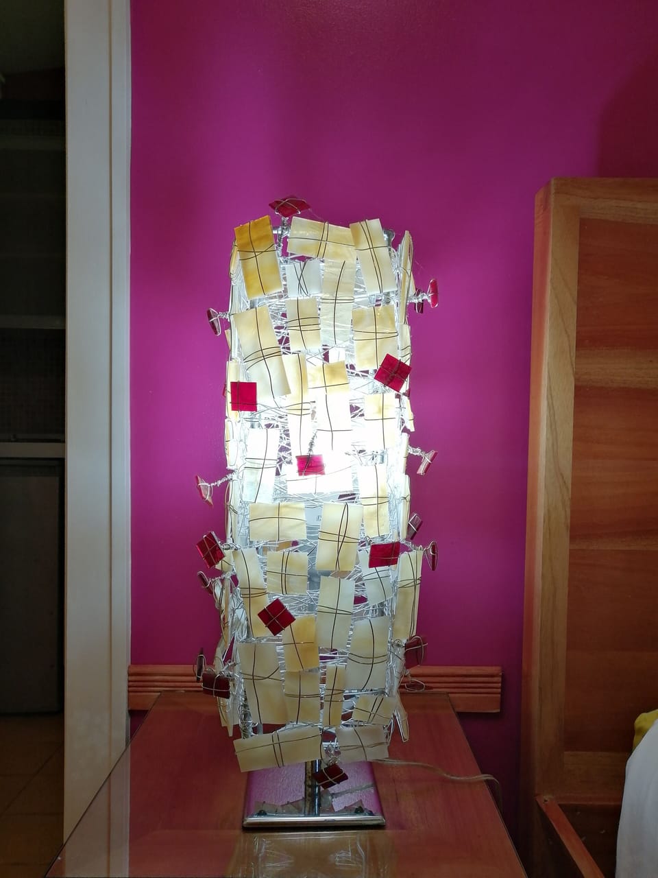 Custom hand cut glass bedside lamps