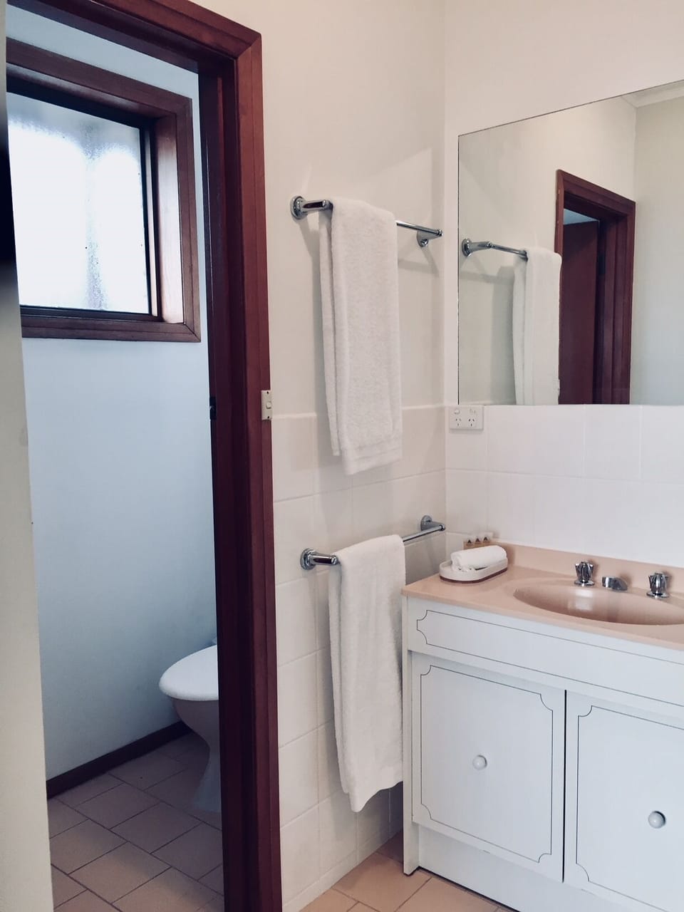 Bathroom, fresh towels, soaps and hairdryer, separate toilet.