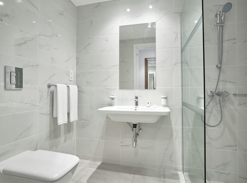 Free toiletries, hair dryer, towels, soap