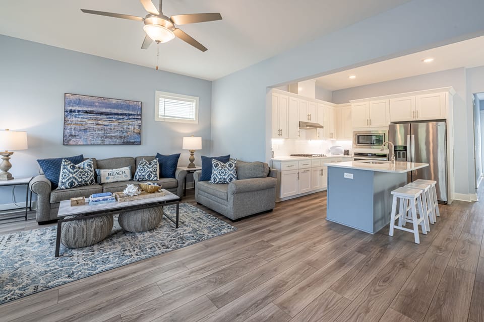 Open Concept Living, Kitchen, and Dining Areas