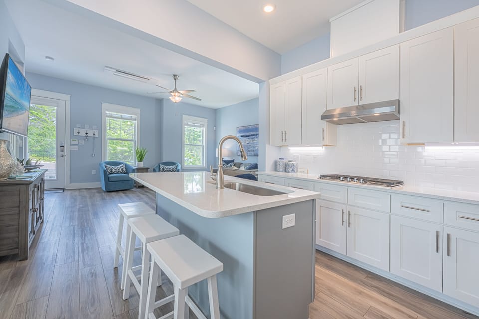 Kitchen Looking into Living Area
