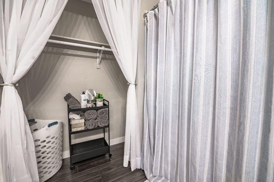 We provide towels, wash cloths, shampoo, conditioner, body wash, and lotion!
