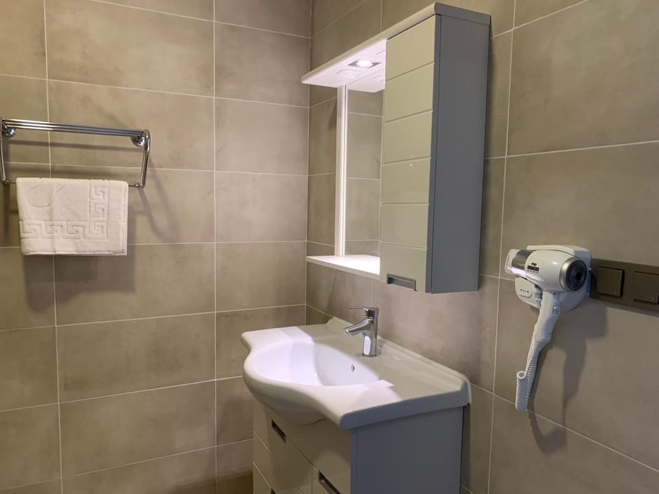 Standard Room, Terrace, Pool View | Bathroom | Shower, hair dryer, slippers, towels
