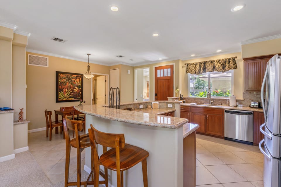 Kitchen and island bar